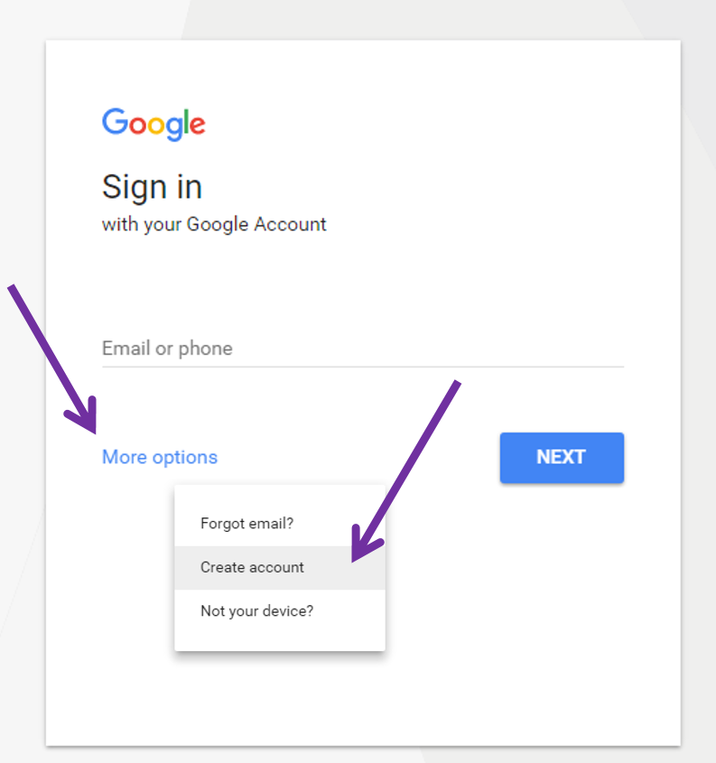 setting up a google account elearning