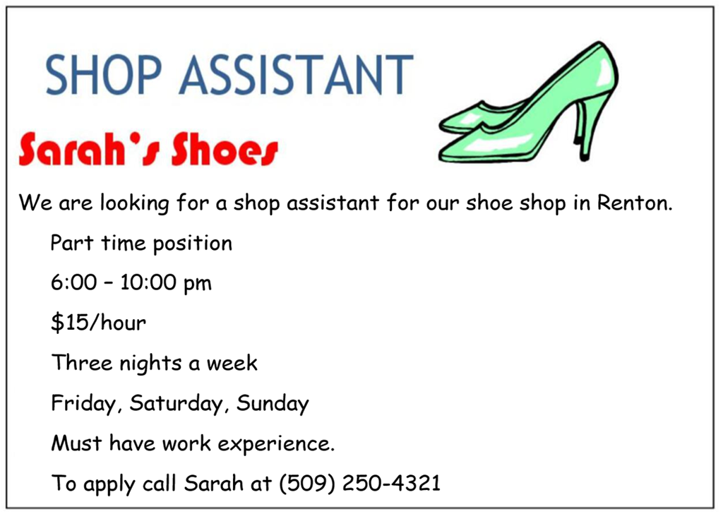 Picture - Job Ad, Shop Assistant.png